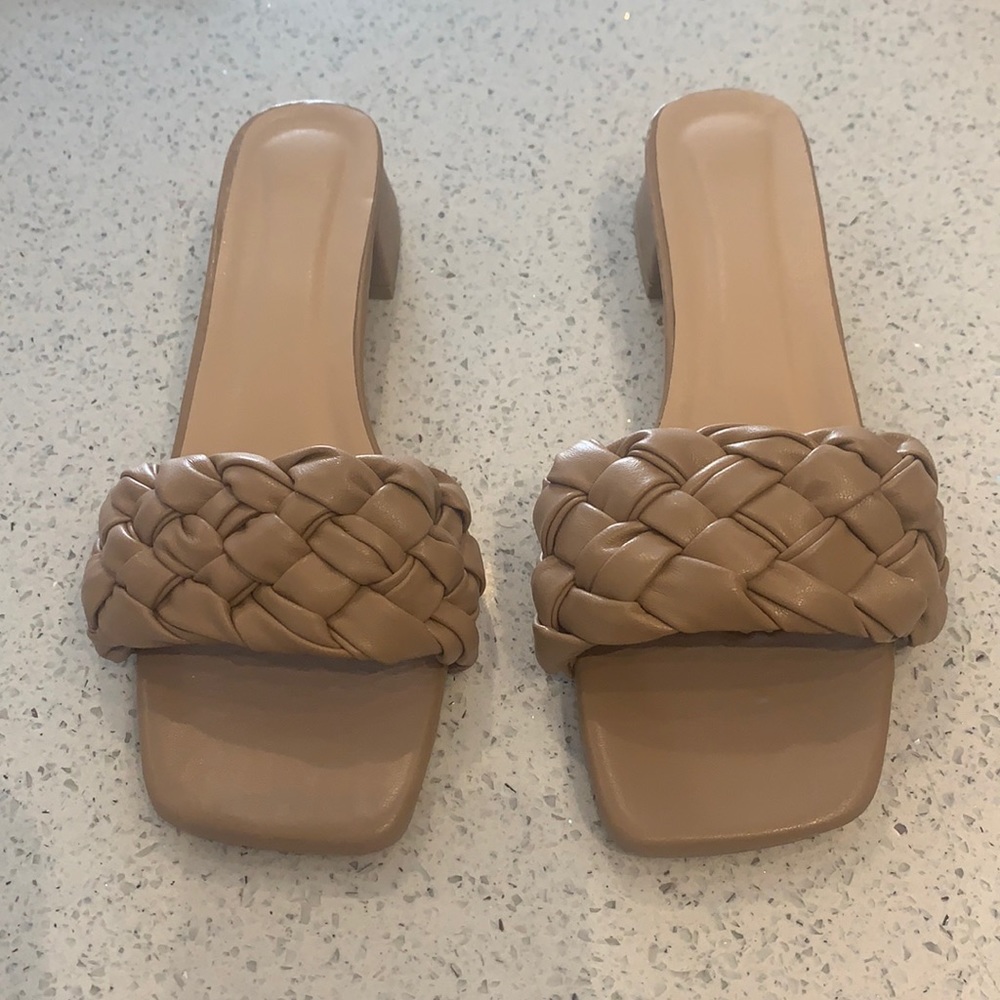 Braided square toe sandals
